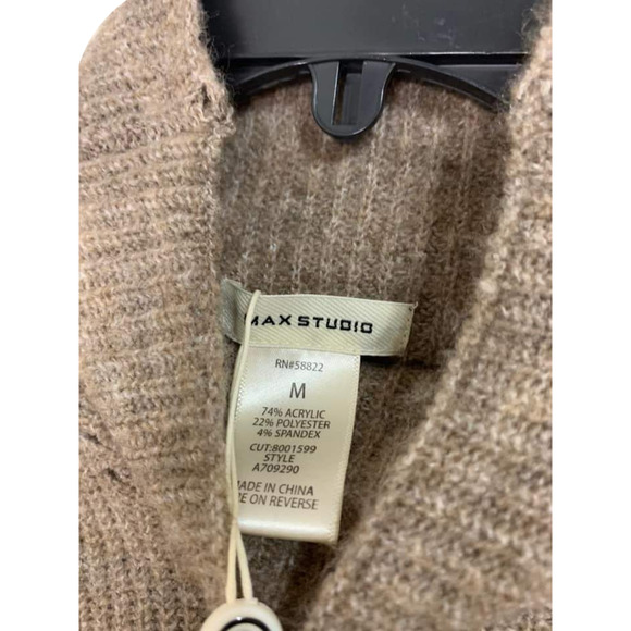Max Studio Brown Knit Mock Neck Soft Sweater Size Medium NEW - Picture 2 of 4